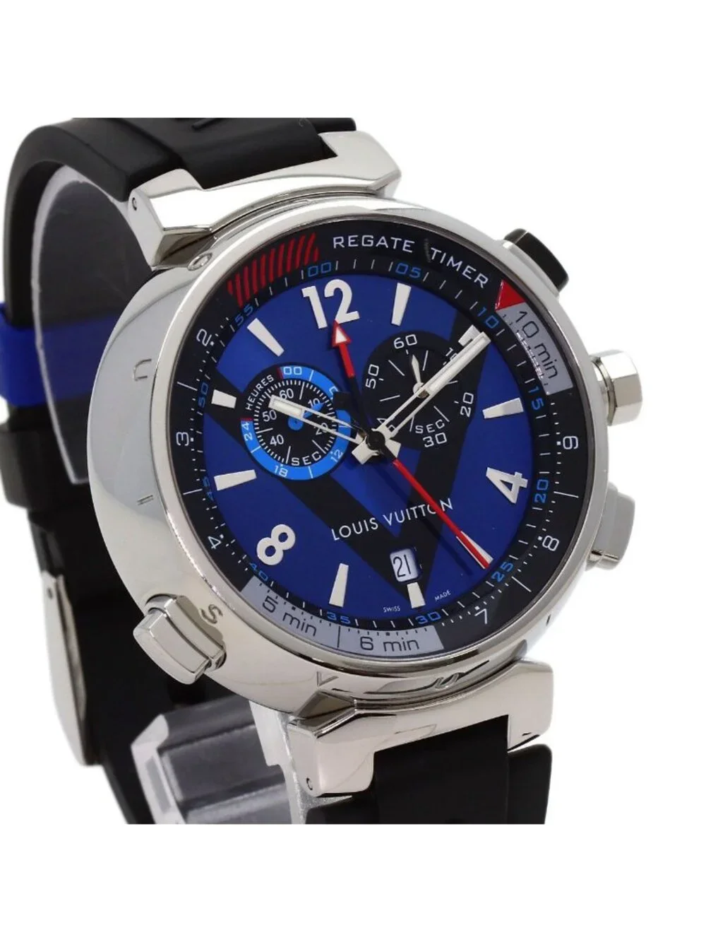 Louis Vuitton Tambour Cup Regatta Watch SS Rubber